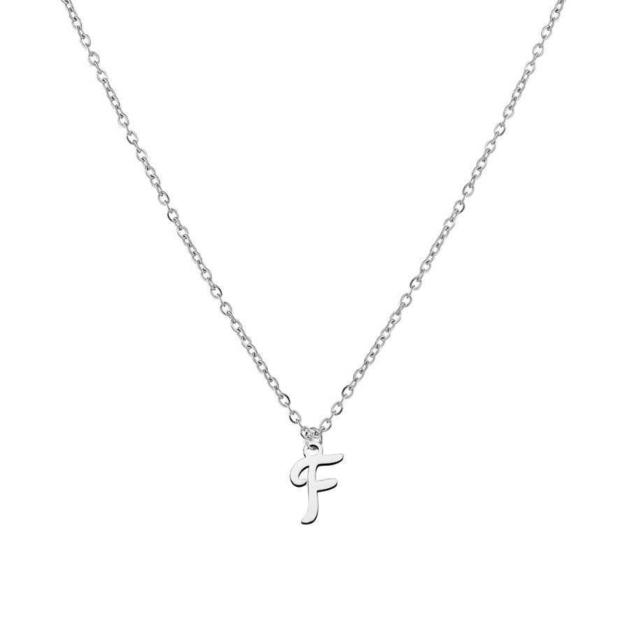 Šperky4U Ocelový náhrdelník, písmeno - OPD0339-F