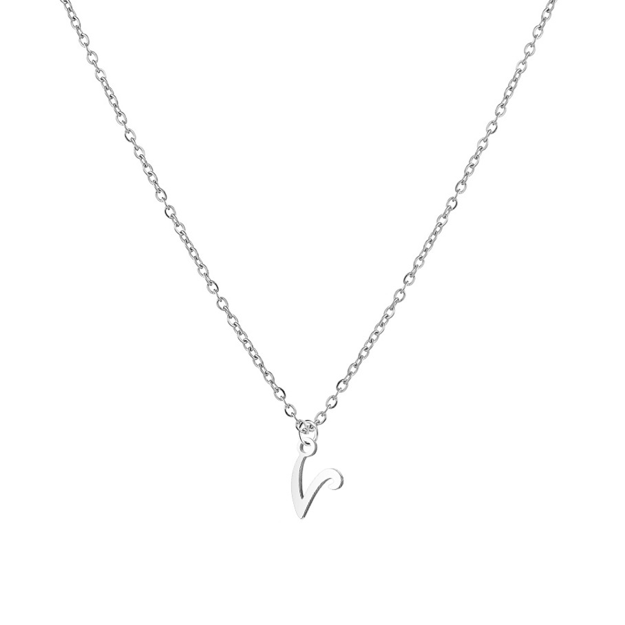 Šperky4U Ocelový náhrdelník, písmeno - OPD0339-V