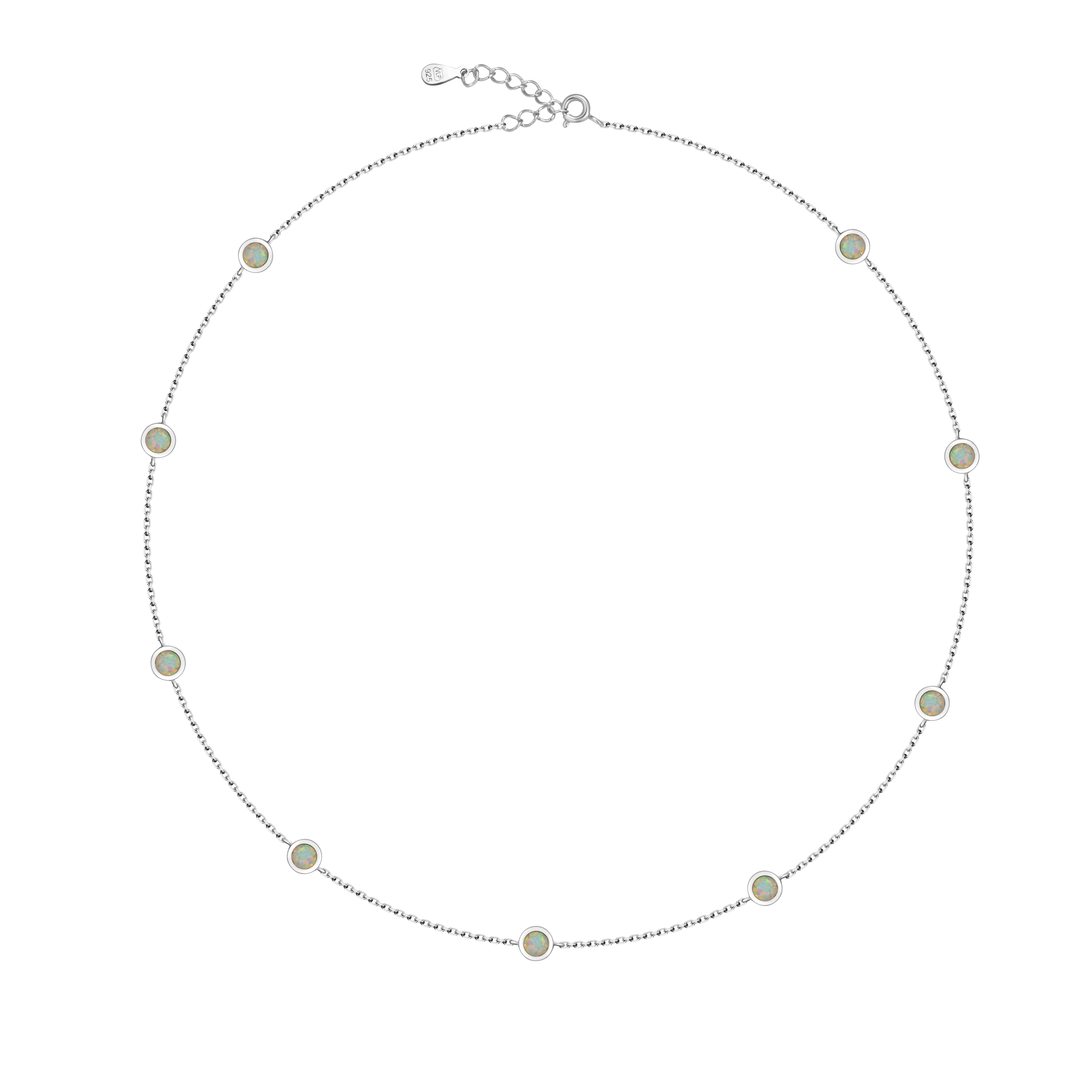 NUBIS® Stříbrný náhrdelník s bílým opálem - NB916-OP17