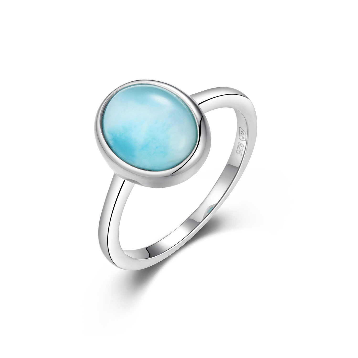 NUBIS® Stříbrný prsten s Larimarem - velikost 60 - NB-5539-60