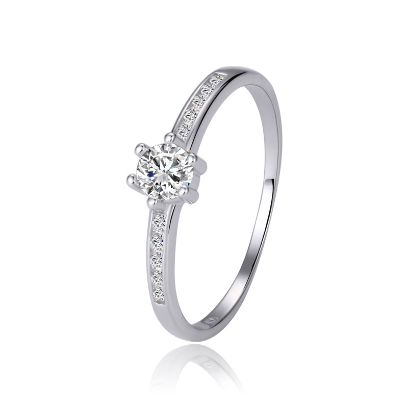 NUBIS® Stříbrný zásnubní prsten - velikost 56 - NB-5536-56