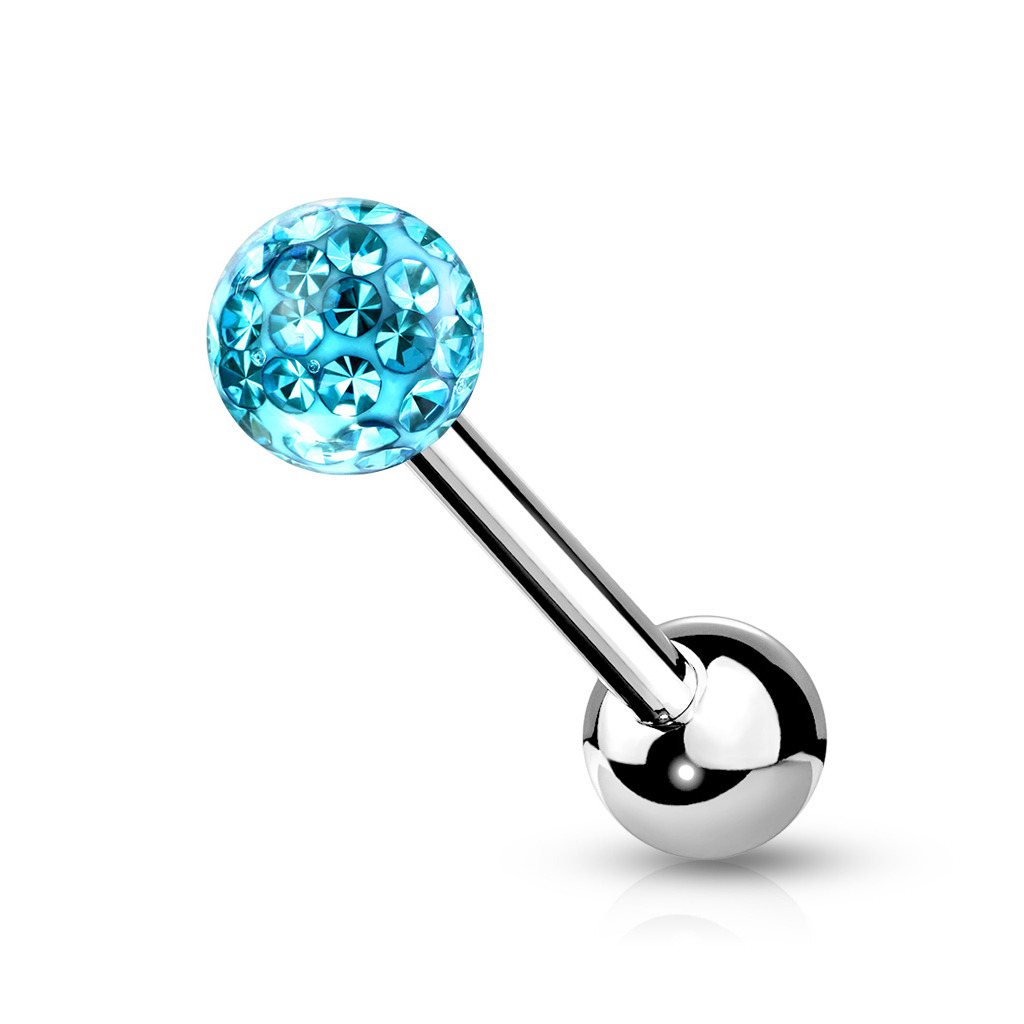 Šperky4U Piercing do jazyka Crystals from SWAROVSKI® - PJ0030-Q