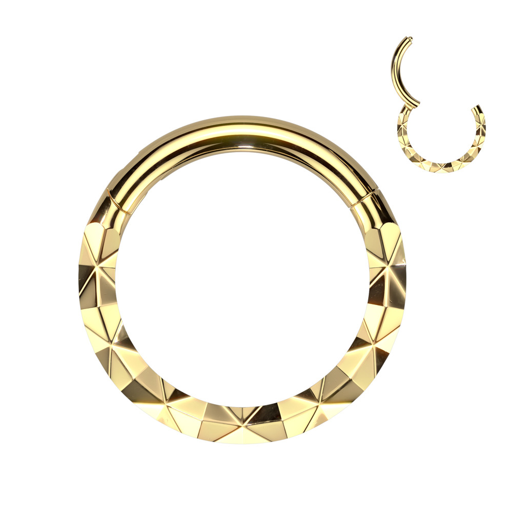 Šperky4U Zlacený piercing kruh segment - K01072GD-1210