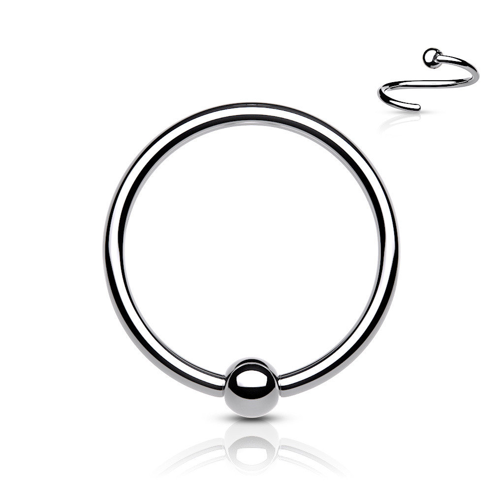 Šperky4U Piercing - kruh titan s kuličkou - TIT1103-10083