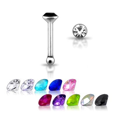 Šperky4U Stříbrný piercing do nosu - fialový kamínek - N01044-A