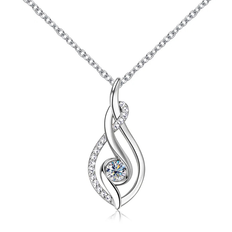 NUBIS® Stříbrný náhrdelník moissanit - MN412