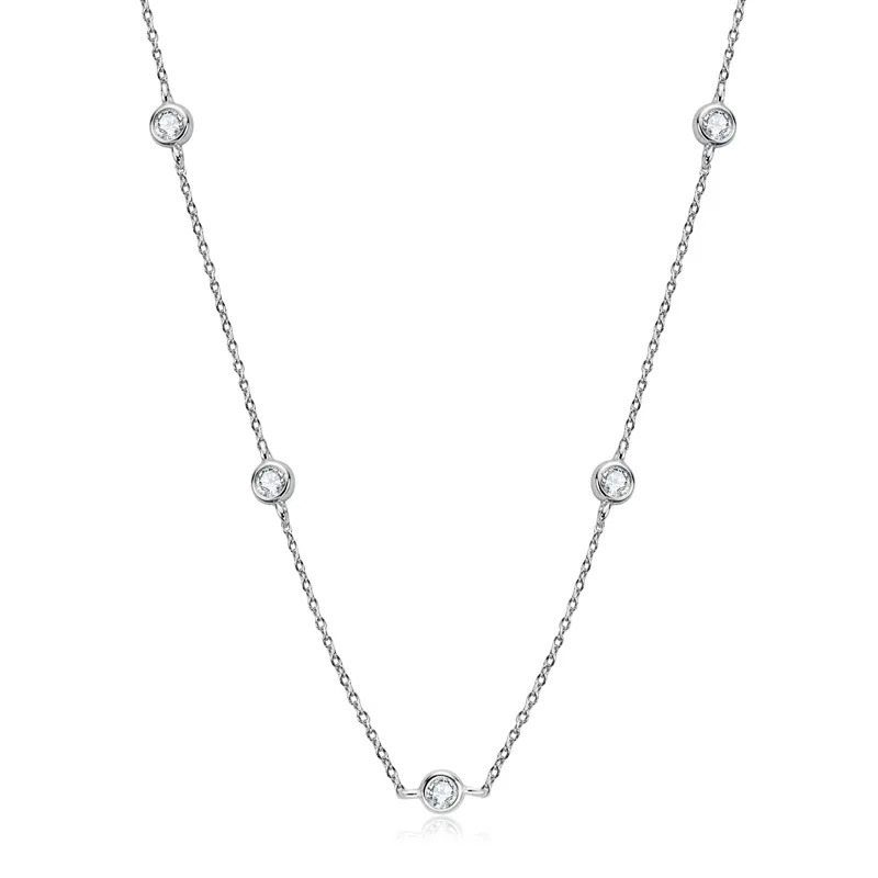 NUBIS® Stříbrný náhrdelník s moissanity - MN409