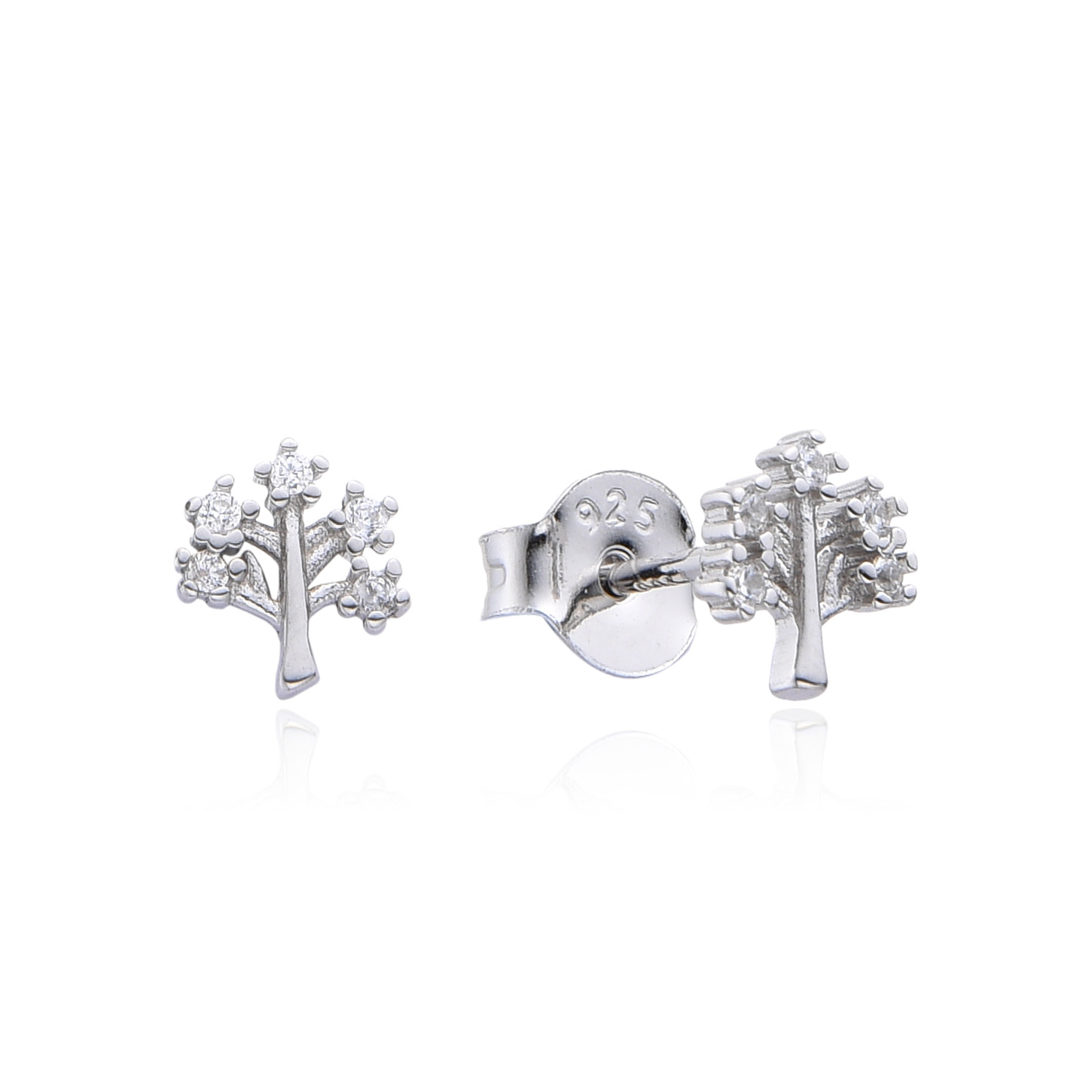 NUBIS® Stříbrné náušnice strom života se zirkony - NB-3878