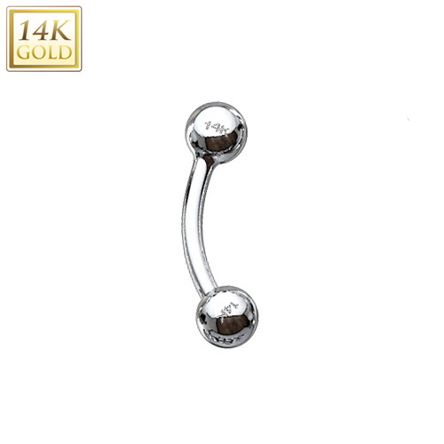 Šperky4U Zlatý piercing do obočí - kuličky, Au 585/1000 - ZL01107-1206-WG