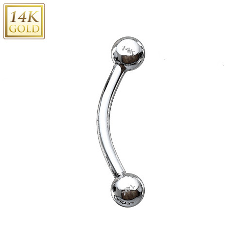 Šperky4U Zlatý piercing do obočí - kuličky, Au 585/1000 - ZL01107-1210-WG