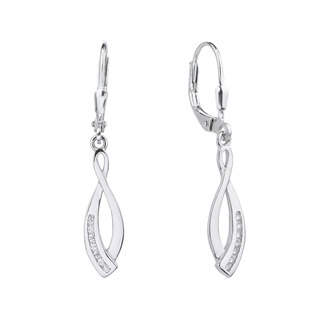 Levně NUBIS® Stříbrné visací náušnice se zirkony - NB-3911