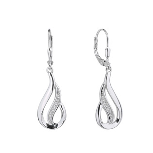 Levně NUBIS® Stříbrné visací náušnice se zirkony - NB-3908