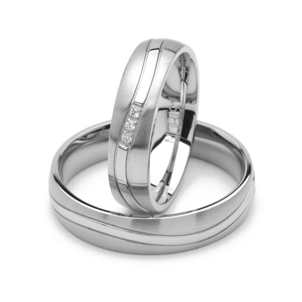 NUBIS® NSS3011 Dámský snubní prsten se zirkonem ocel - velikost 50 - NSS3011-ZR-50