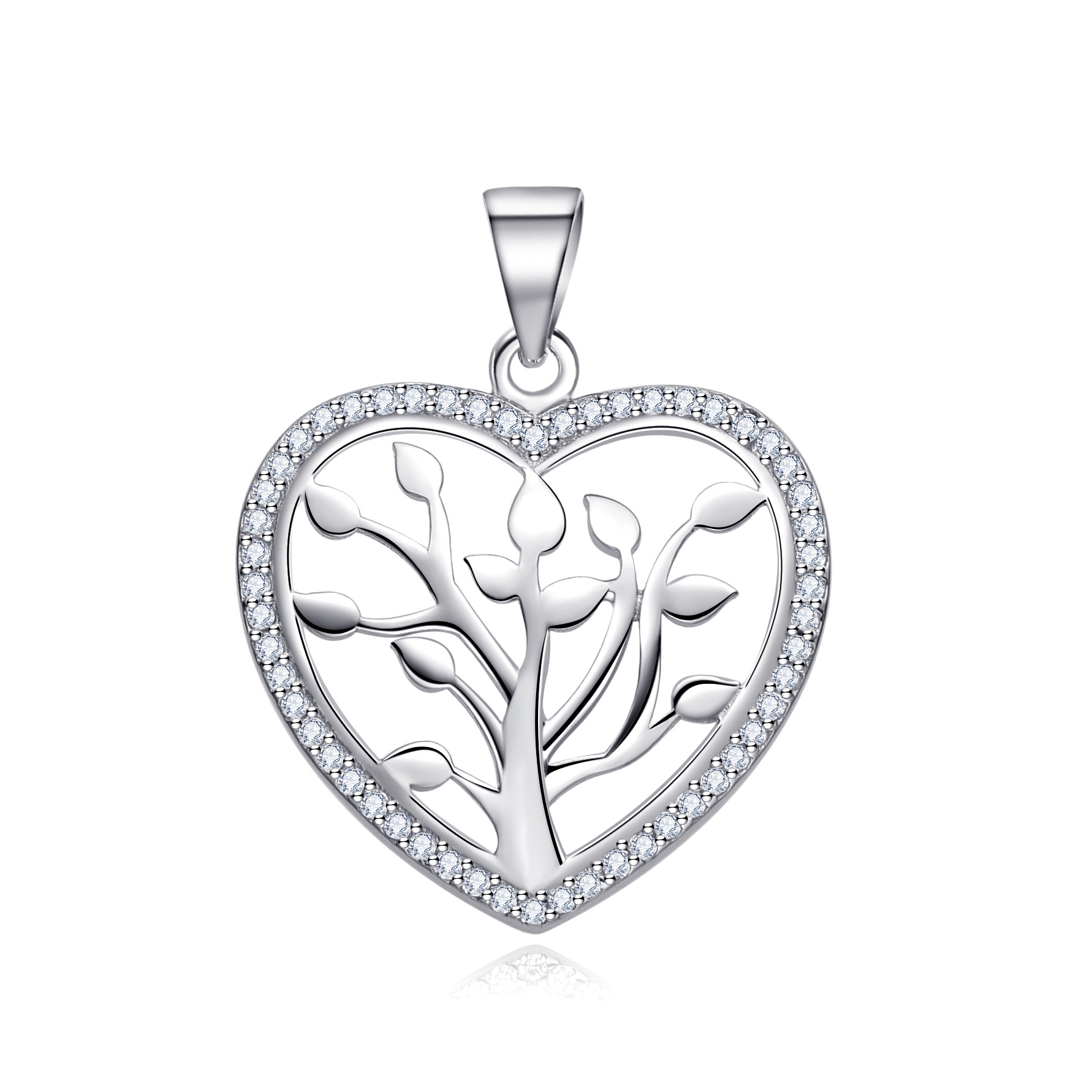 NUBIS® Stříbrný přívěšek srdce strom života - NB-4426