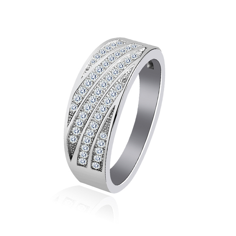 NUBIS® Stříbrný prsten se zirkony - velikost 58 - NB-5053-58