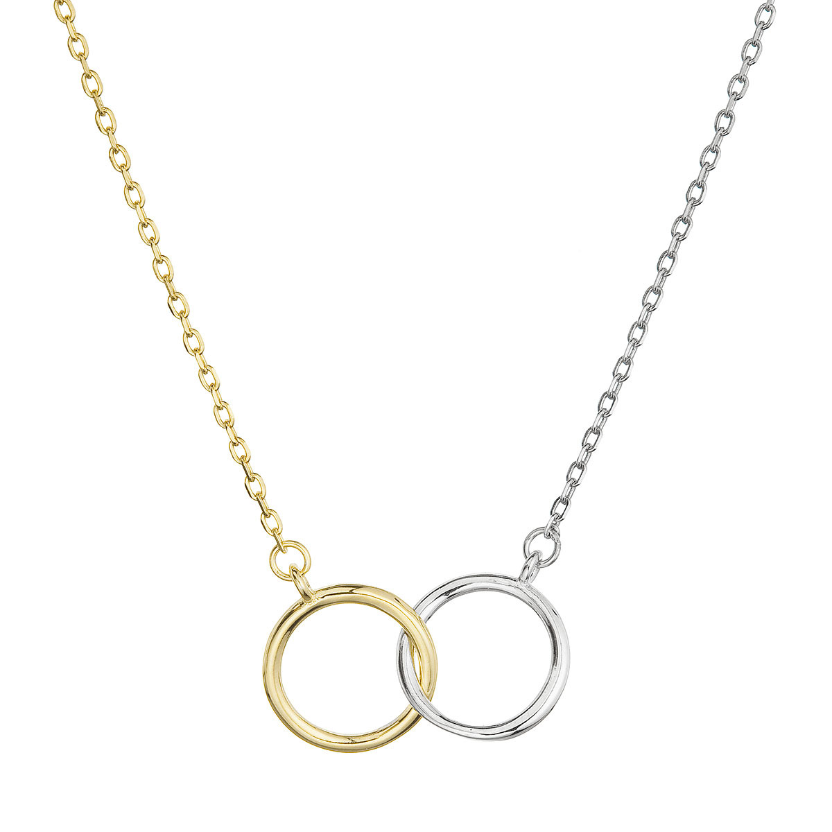 EVOLUTION GROUP CZ Pozlacený a stříbrný náhrdelník s kroužky - 62010