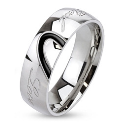 Spikes USA Pánský ocelový prsten LOVE, šíře 7 mm, vel. 67 - velikost 67 - OPR1015-67