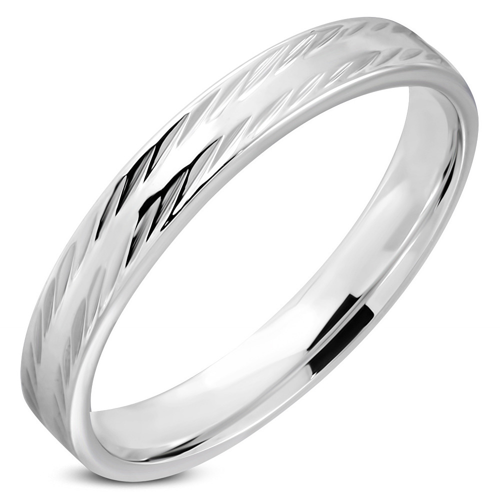Šperky4U Ocelový prsten, šíře 4 mm - velikost 52 - OPR0022-52
