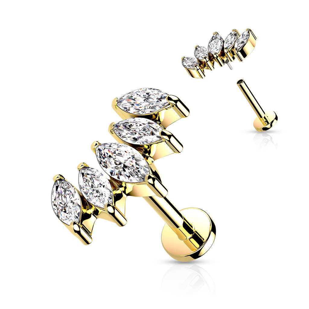 Šperky4U Labreta / cartilage piercing - LB0041GD-1206