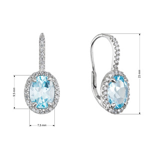 EVTP001 Stříbrné náušnice s pravými kameny sky topaz