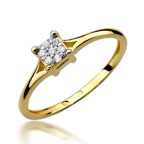 NUBIS® Zlatý zásnubní prsten s diamanty - W-4244