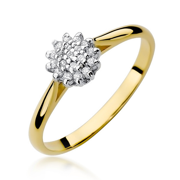 NUBIS® Zlatý prsten s diamanty - W-401GW