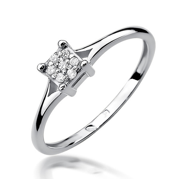 NUBIS® Zlatý zásnubní prsten s diamanty - velikost 52 - W-424W-52