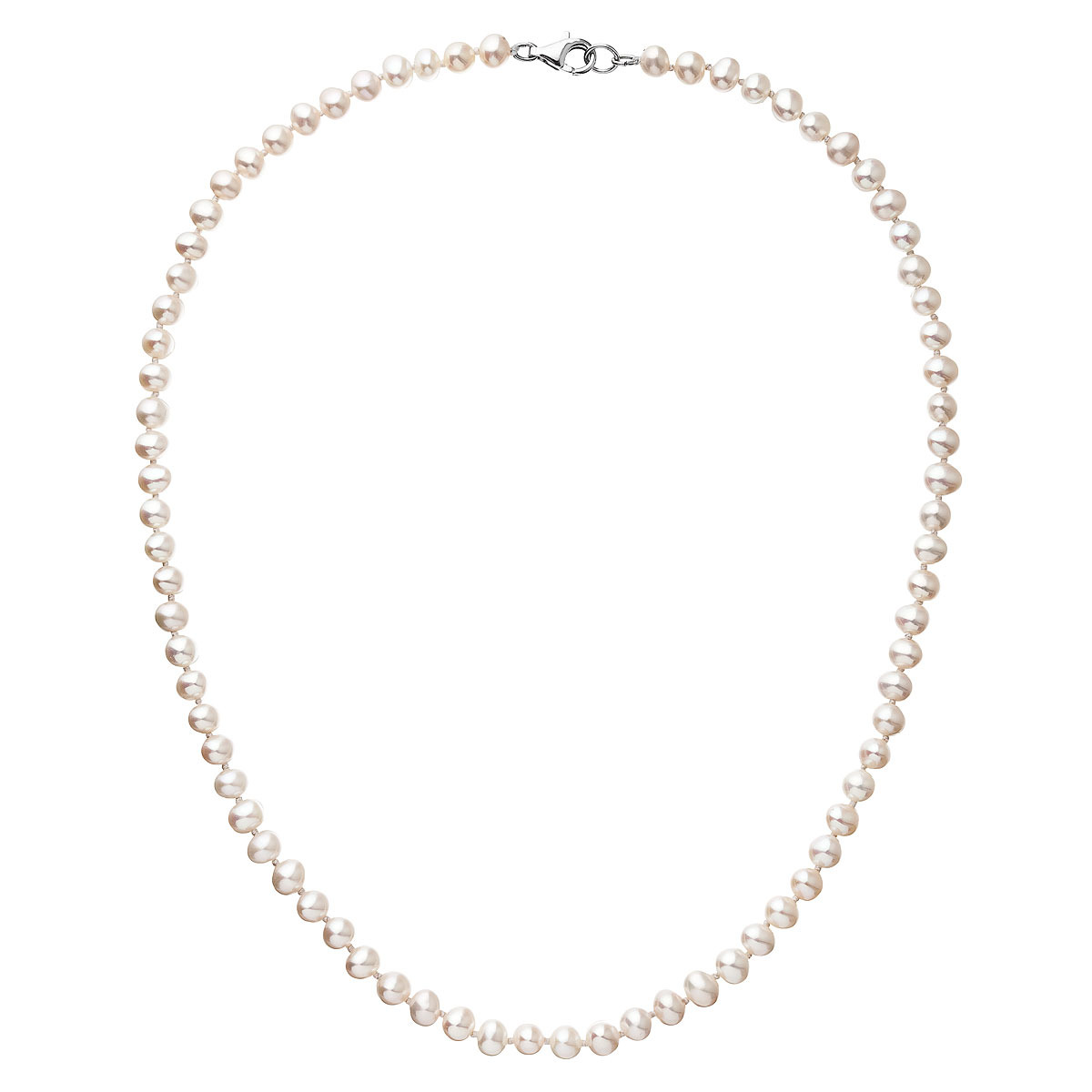 EVOLUTION GROUP CZ Perlový náhrdelník z oválných pravých říčních perel - 22037.1