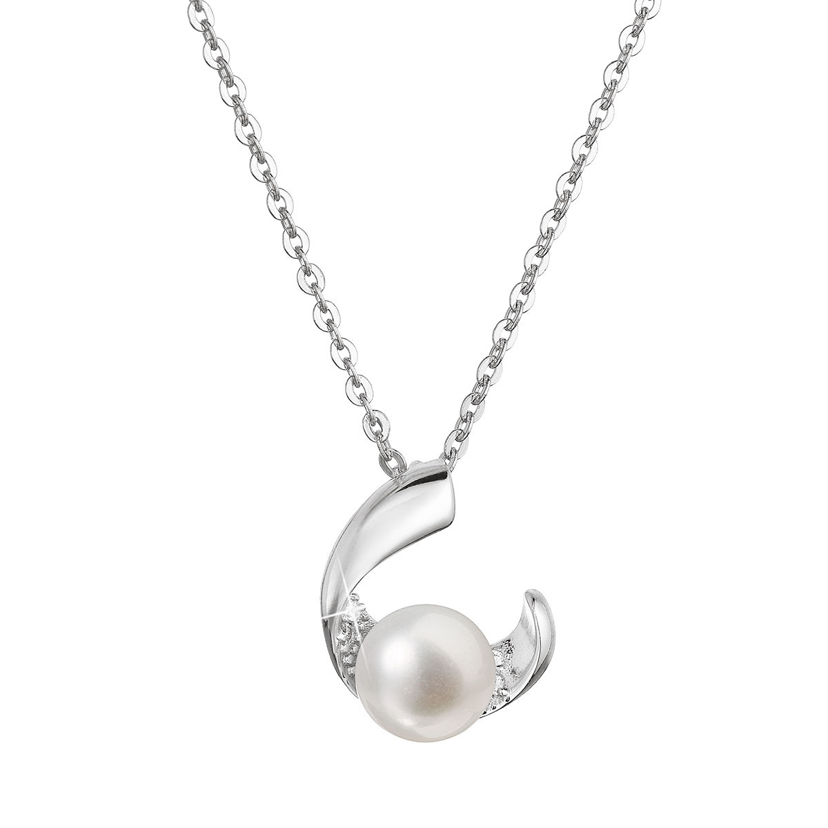 EVOLUTION GROUP CZ Stříbrný náhrdelník s pravou říční perlou - 22041.1