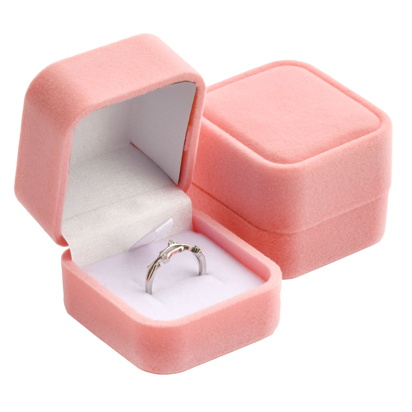 Šperky4U Semišová dárková krabička na prsten - růžová - KR0319-PK