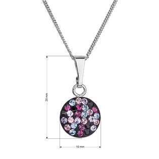 EG4359-MV Stříbrný náhrdelník se Swarovski krystaly, Magic Violet