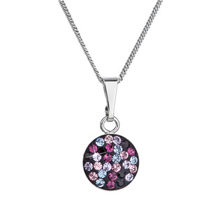 EG4359-MV Stříbrný náhrdelník se Swarovski krystaly, Magic Violet