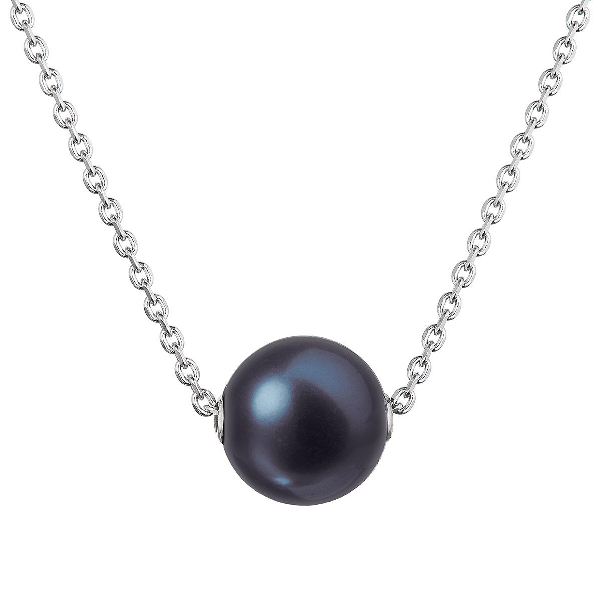 EVOLUTION GROUP CZ Stříbrný náhrdelník s pevnou modrou říční perlou, Peacock - 22047.3