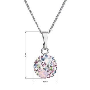 EG4359-MR Stříbrný náhrdelník se Swarovski krystaly, Magic Rose