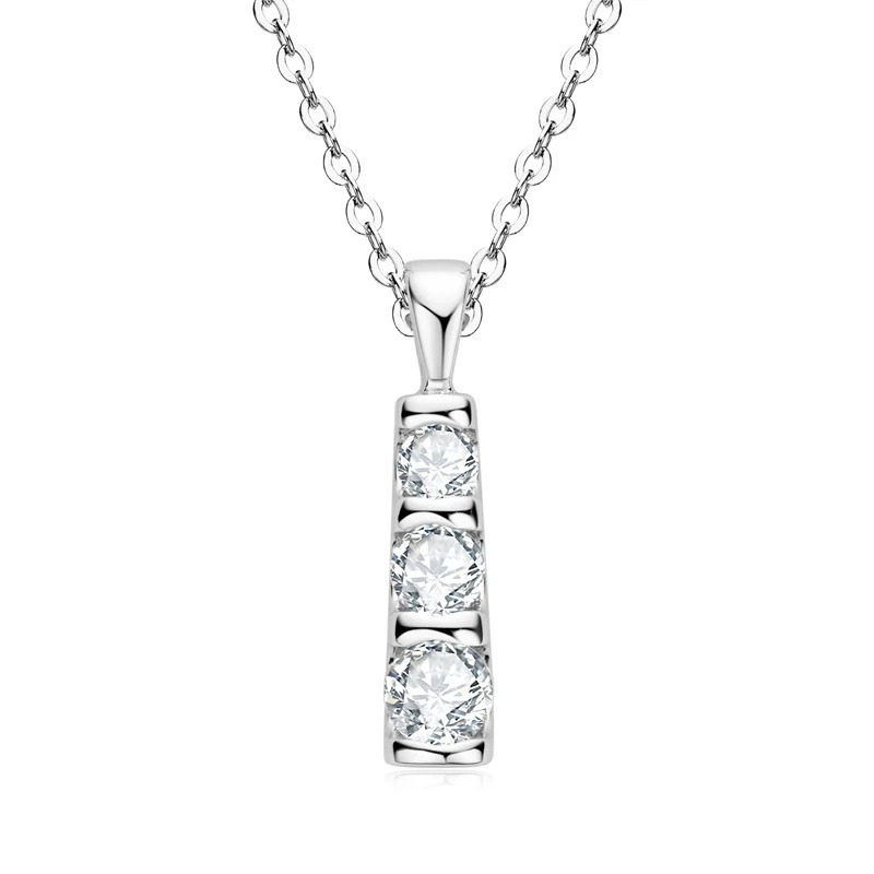 NUBIS® Stříbrný náhrdelník s moissanity - MN421
