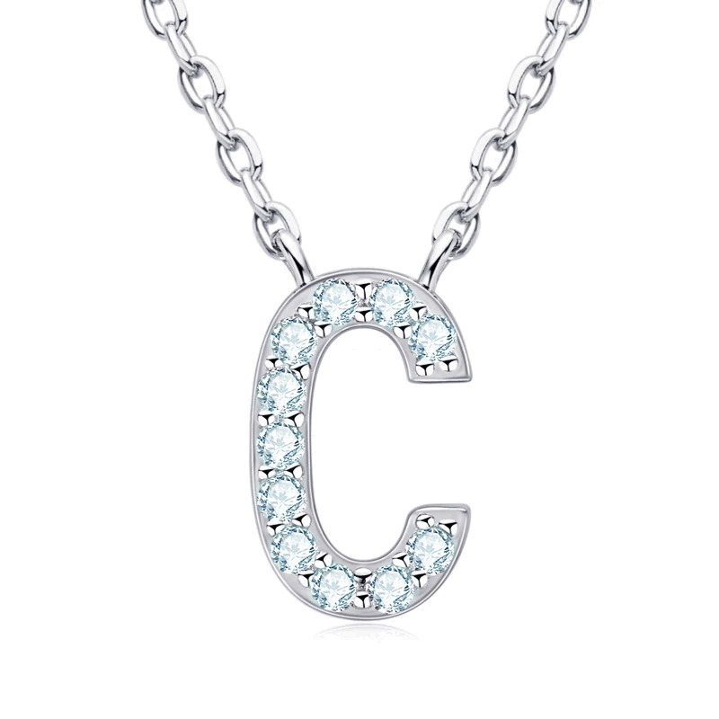 NUBIS® Stříbrný náhrdelník s moissanity - písmeno - MN423-C