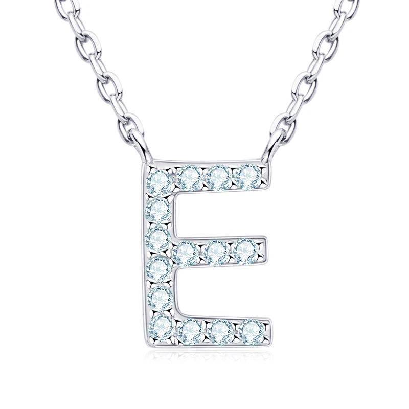 NUBIS® Stříbrný náhrdelník s moissanity - písmeno - MN423-E