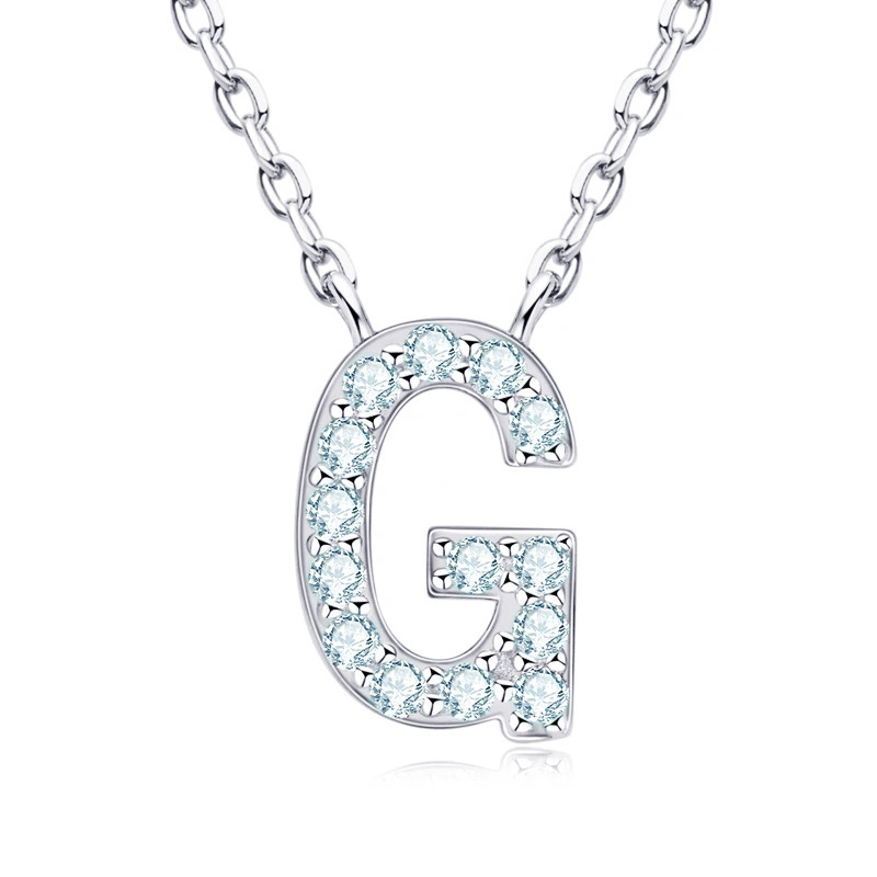 NUBIS® Stříbrný náhrdelník s moissanity - písmeno - MN423-G