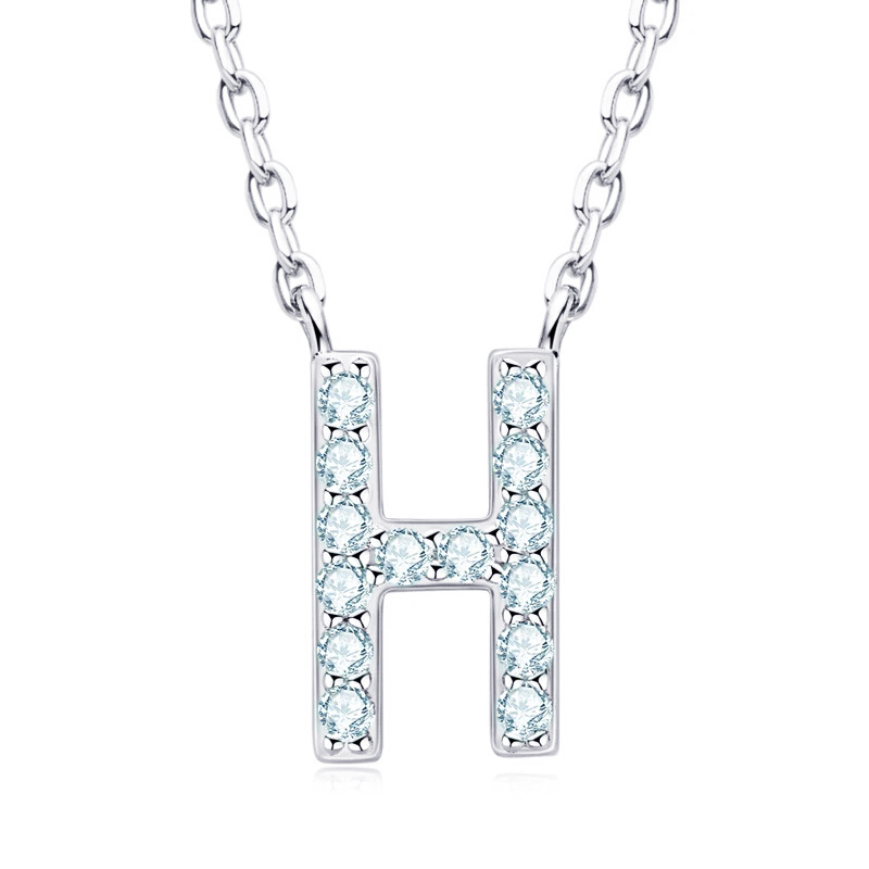 NUBIS® Stříbrný náhrdelník s moissanity - písmeno - MN423-H