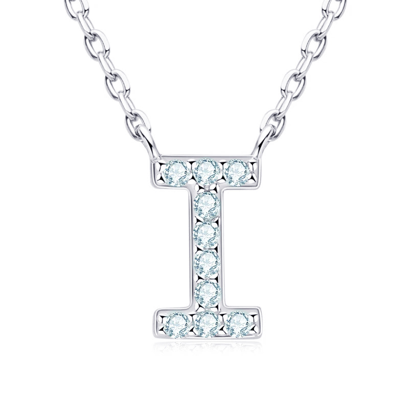 NUBIS® Stříbrný náhrdelník s moissanity - písmeno - MN423-I