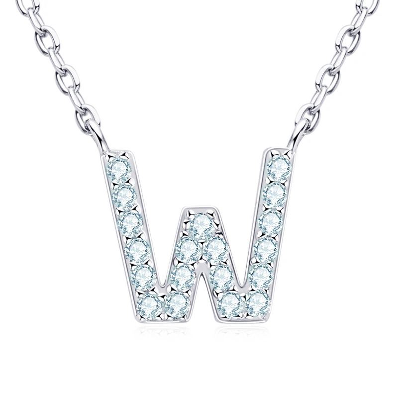 NUBIS® Stříbrný náhrdelník s moissanity - písmeno - MN423-W