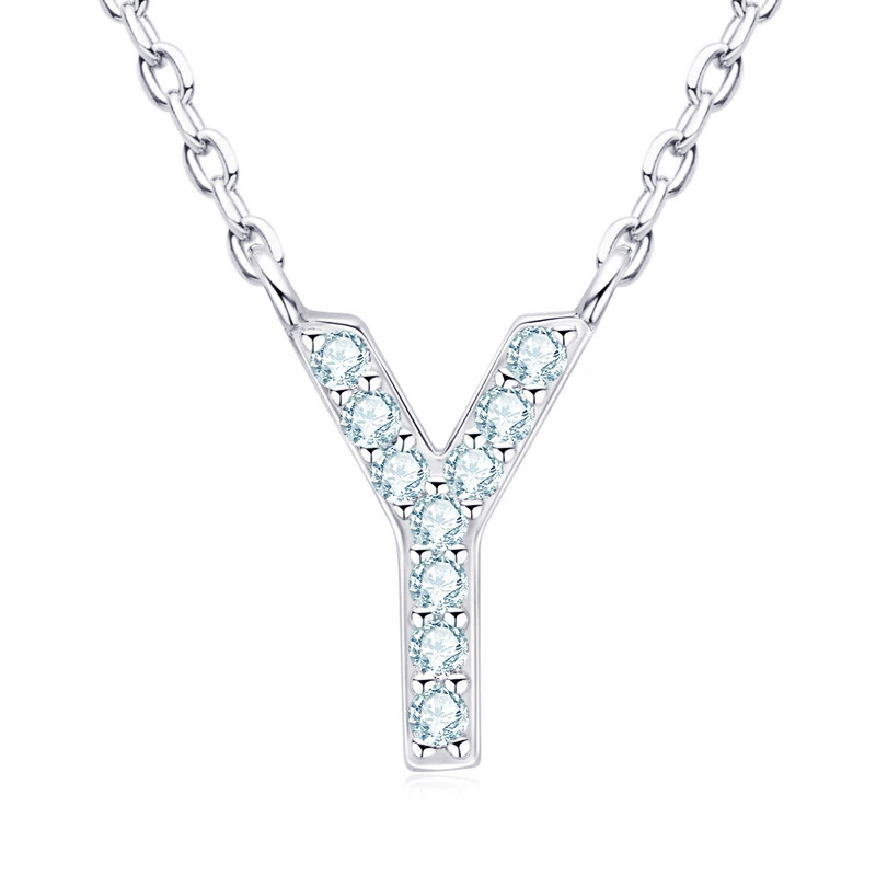 NUBIS® Stříbrný náhrdelník s moissanity - písmeno - MN423-Y