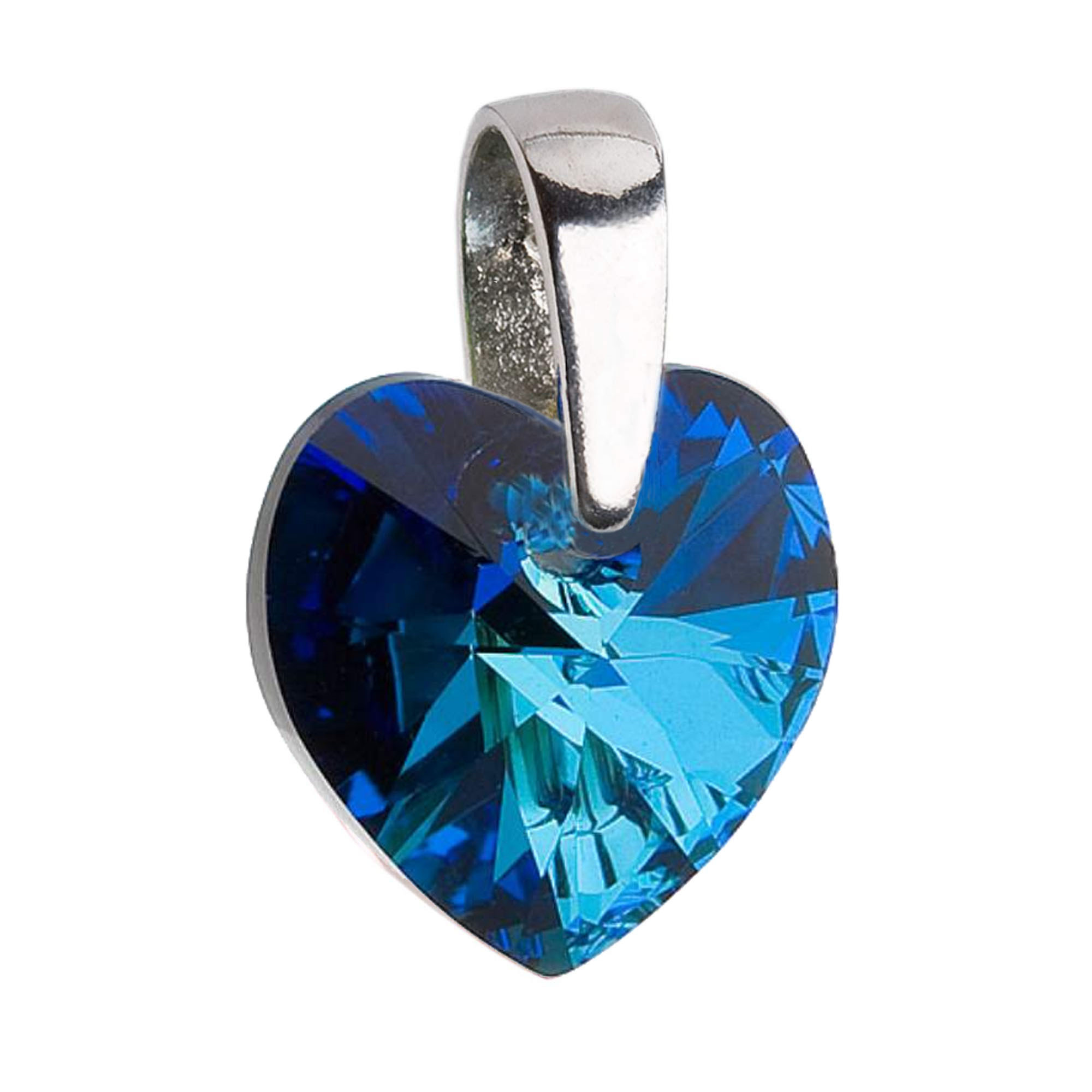 EVOLUTION GROUP CZ Stříbrný přívěšek srdce Crystals from Swarovski® Bermuda Blue - 34003.5
