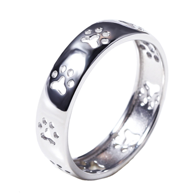NUBIS® Stříbrný prsten psí tlapky - velikost 51 - NB-5541-51