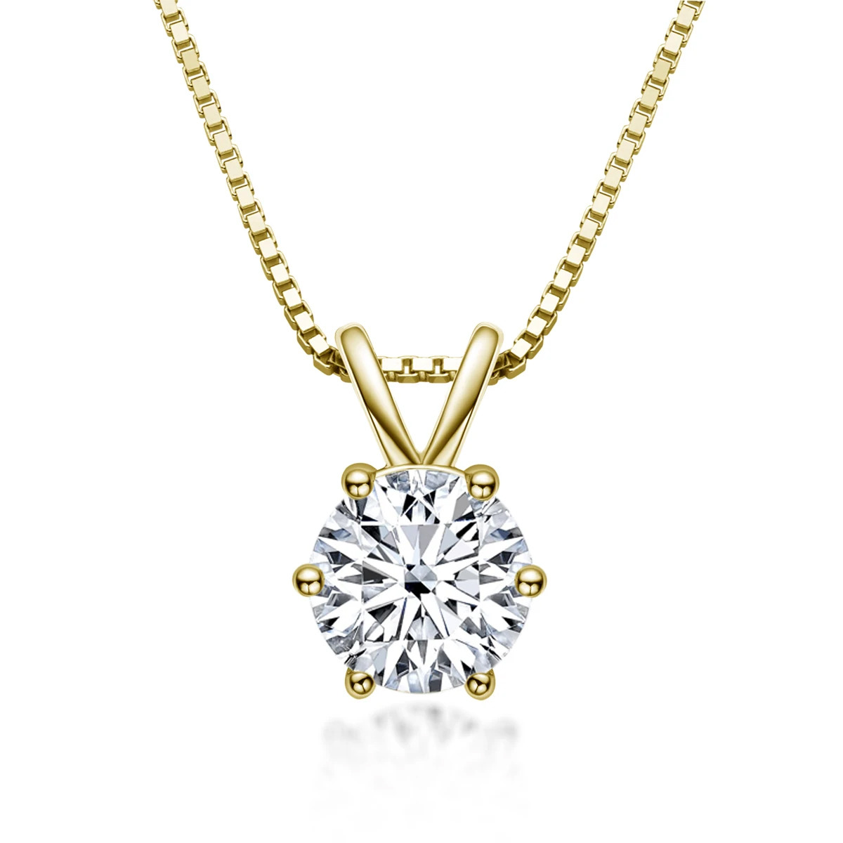NUBIS® Zlacený stříbrný náhrdelník moissanit - MN404