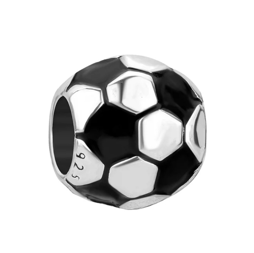 NUBIS® Stříbrný přívěšek korálek fotbalový míč - NB-8112