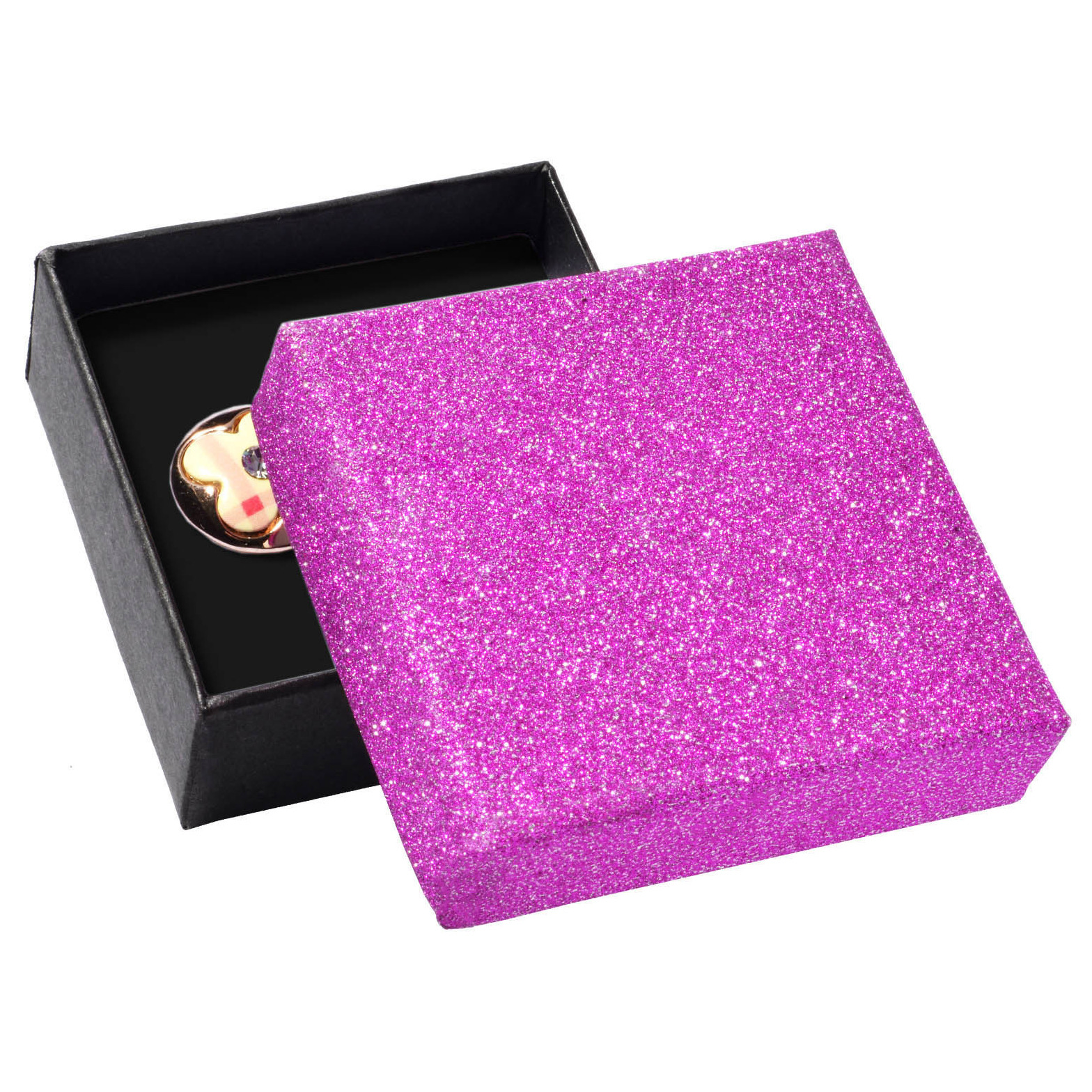 Šperky4U Dárková krabička růžová/černá - KR0152-PK