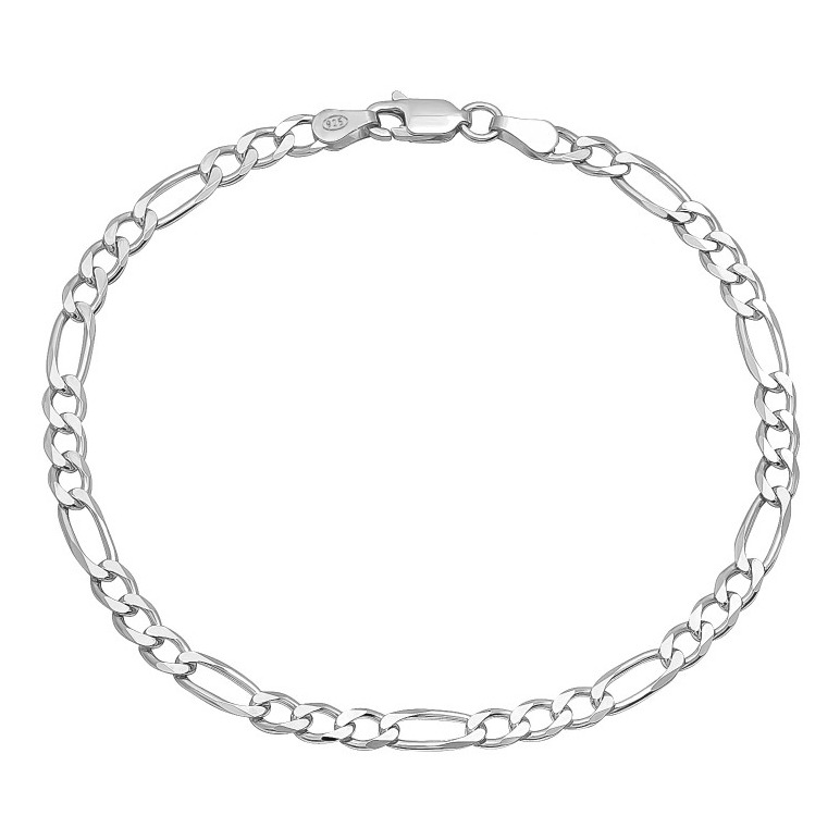 Šperky4U Pánský stříbrný náramek figaro, délka 21 cm - NB-1231