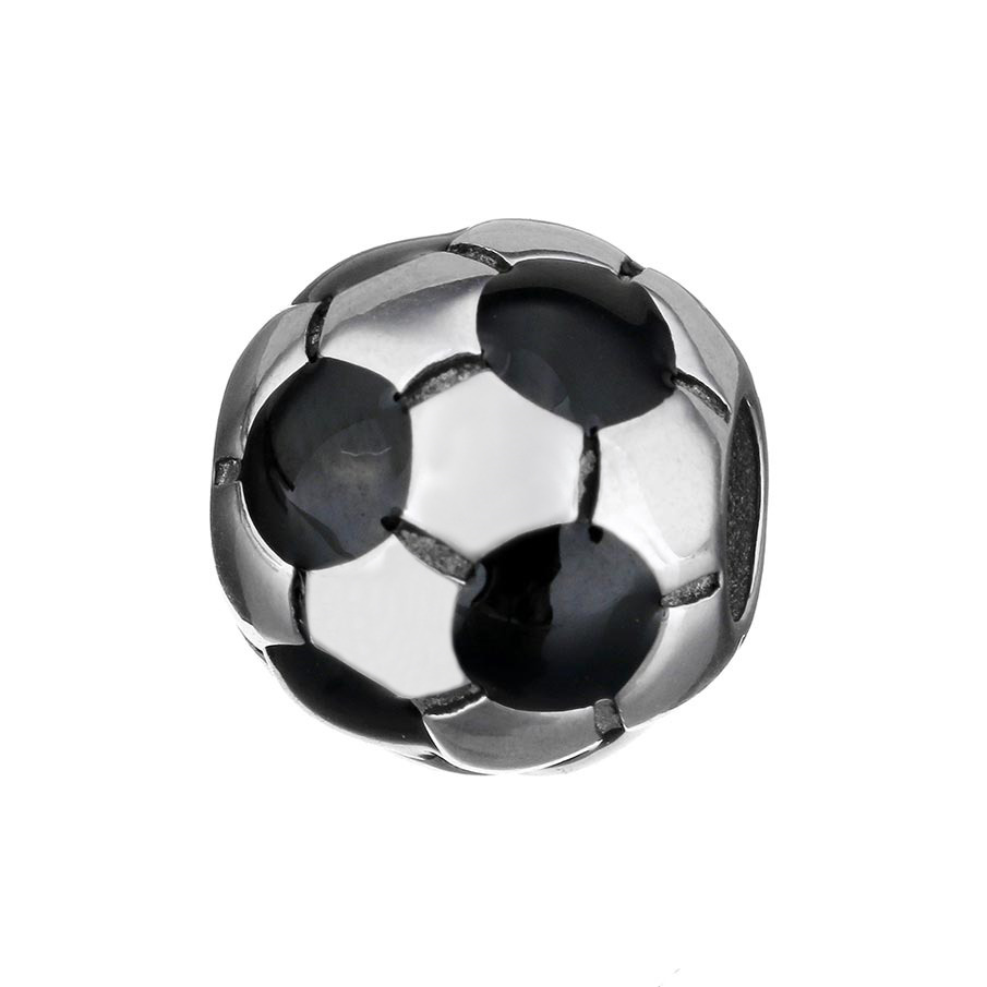 Šperky4U Navlékací ocelový přívěšek korálek - fotbalový míč - K0058