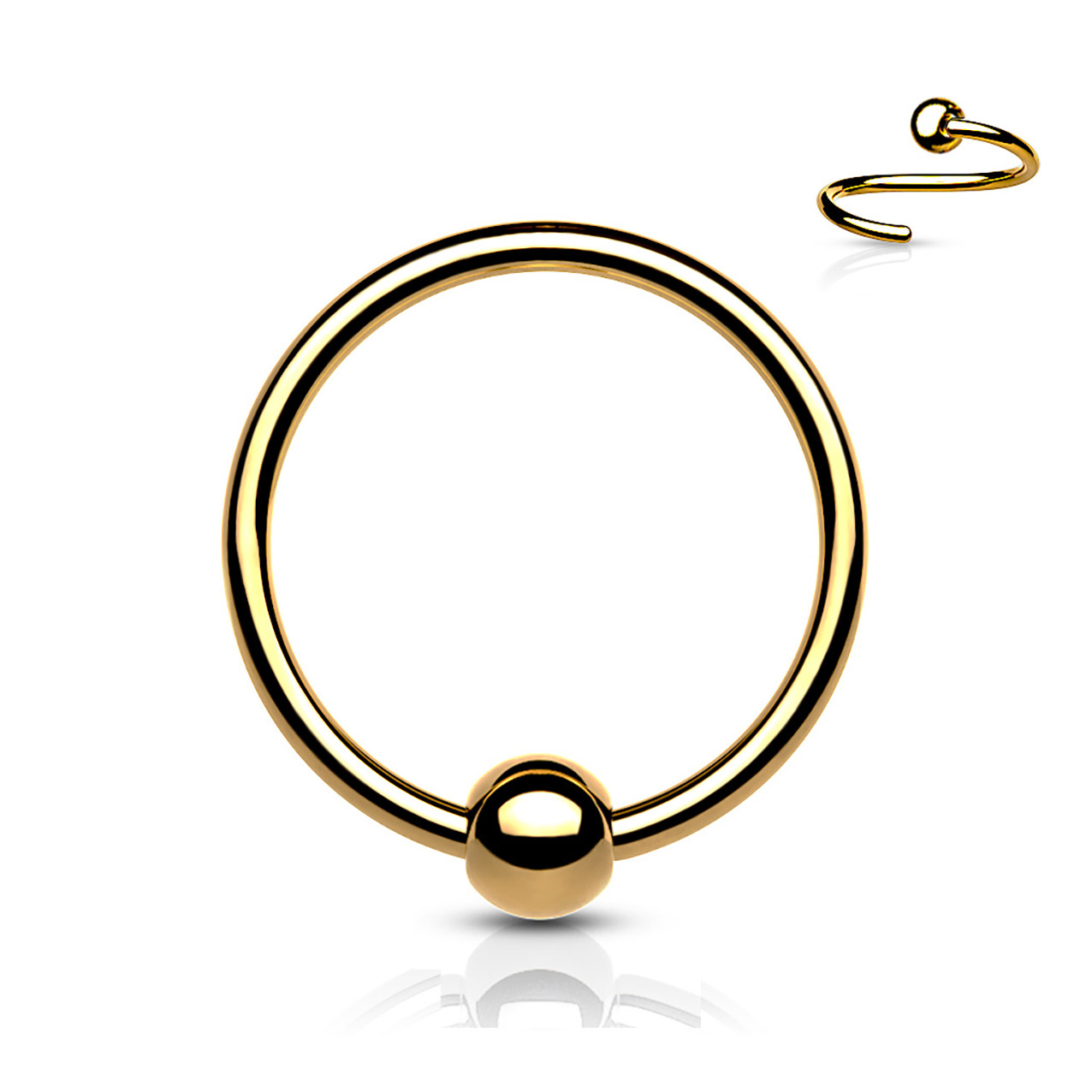 Šperky4U Zlacený piercing - kruh titan, 1,0 x 10 mm - TIT1103-GD